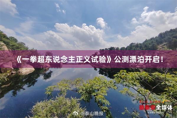《一拳超东说念主正义试验》公测漂泊开启！