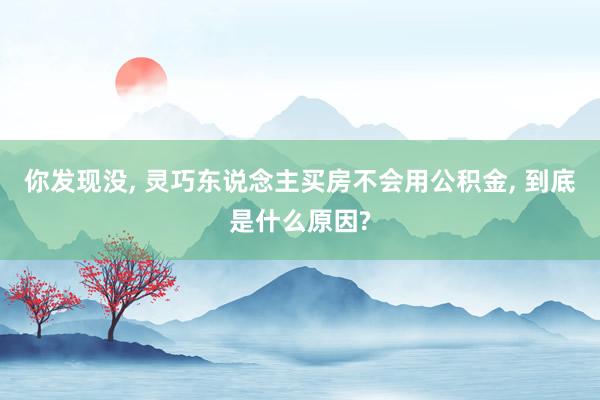 你发现没, 灵巧东说念主买房不会用公积金, 到底是什么原因?